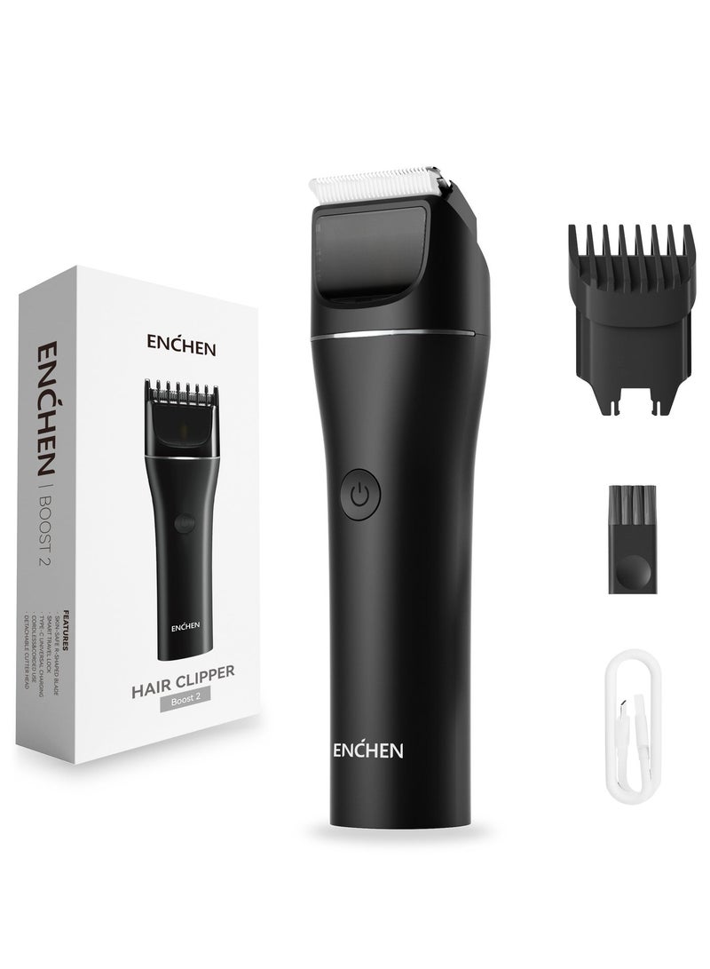 ENCHEN مقص شعر احترافي ومشذب لحية - 200 دقيقة من التشغيل، شحن سريع Type-C، ضجيج منخفض، أطوال قابلة للتعديل | ENCHEN Boost 2 - Image 2